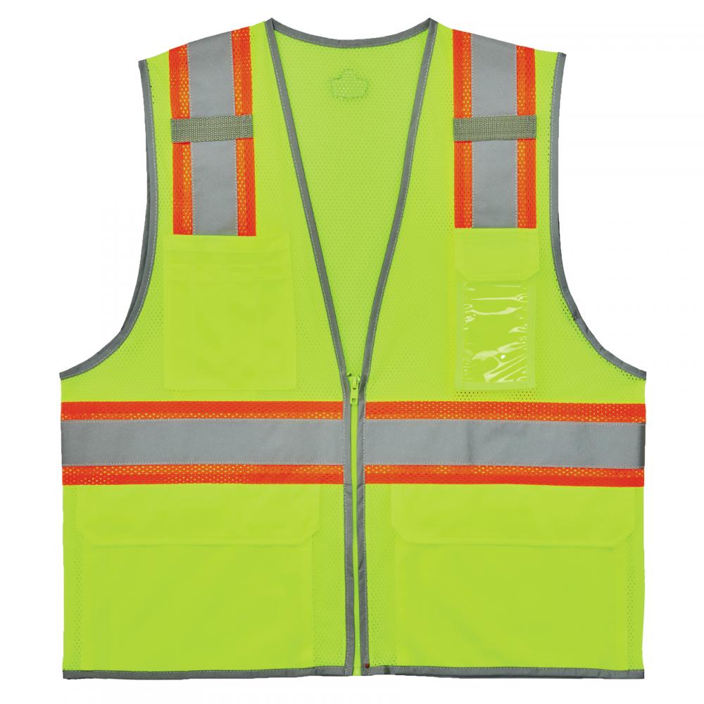8246Z-S S Lime Class 2 Two-Tone Mesh Vest - Single Size