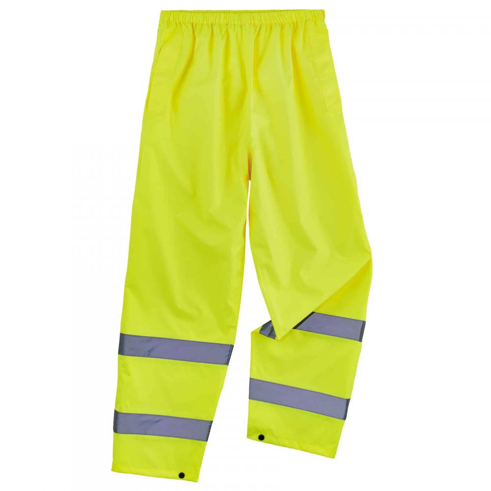8916 S Lime Class E Lightweight Hi-Vis Rain Pants