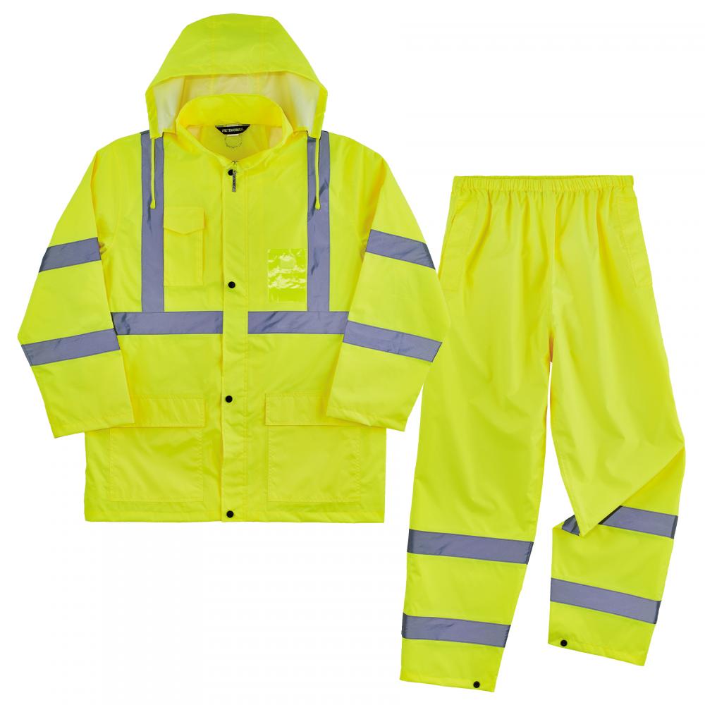8376K 2XL Lime Lightweight HV Rain Suit