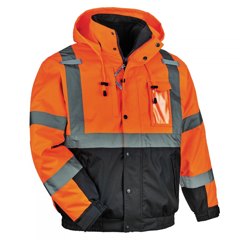 8381 S Orange 4-in-1 Hi-Vis Winter Bomber Jacket