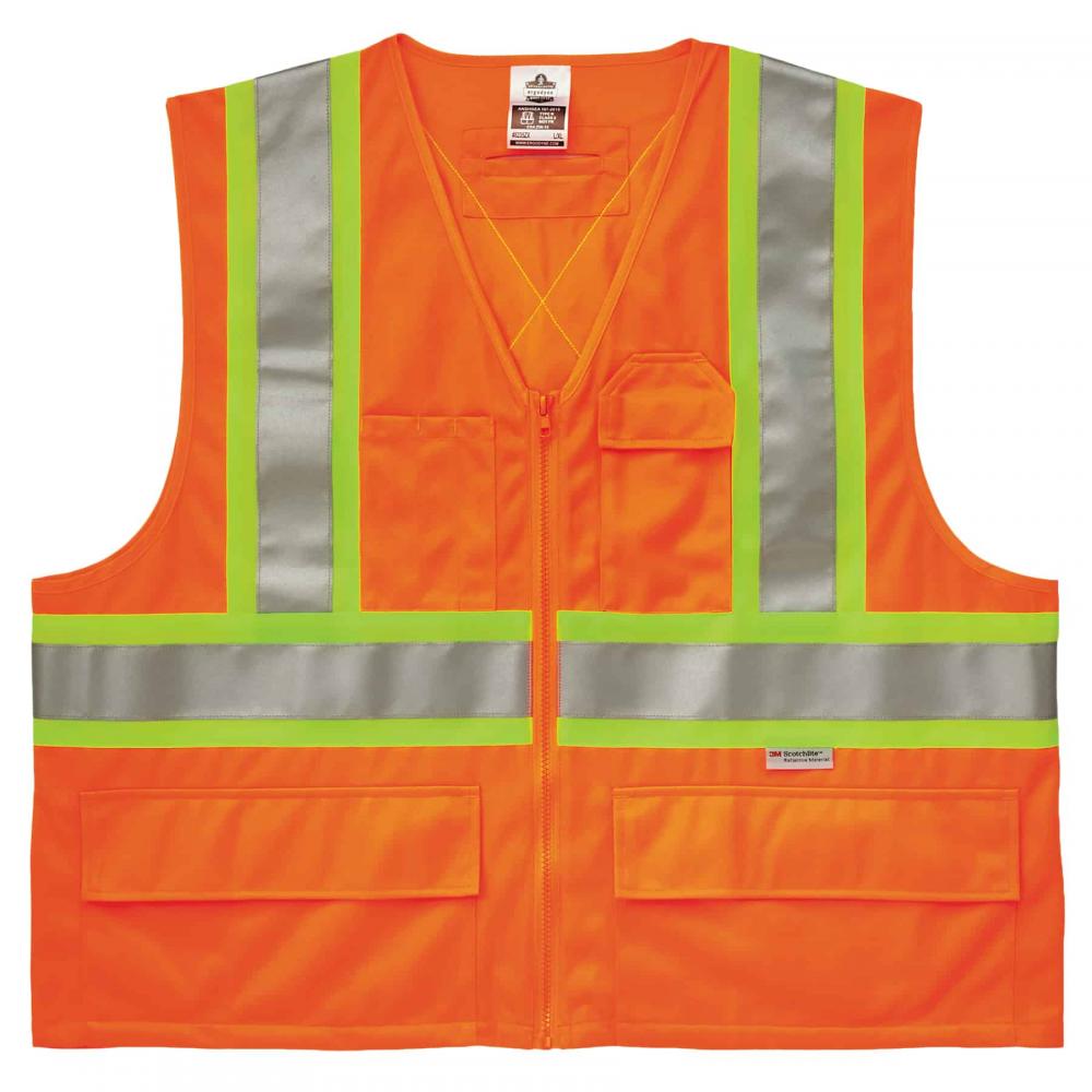 8235ZX S/M Orange Class 2 Two-Tone X-Back Vest