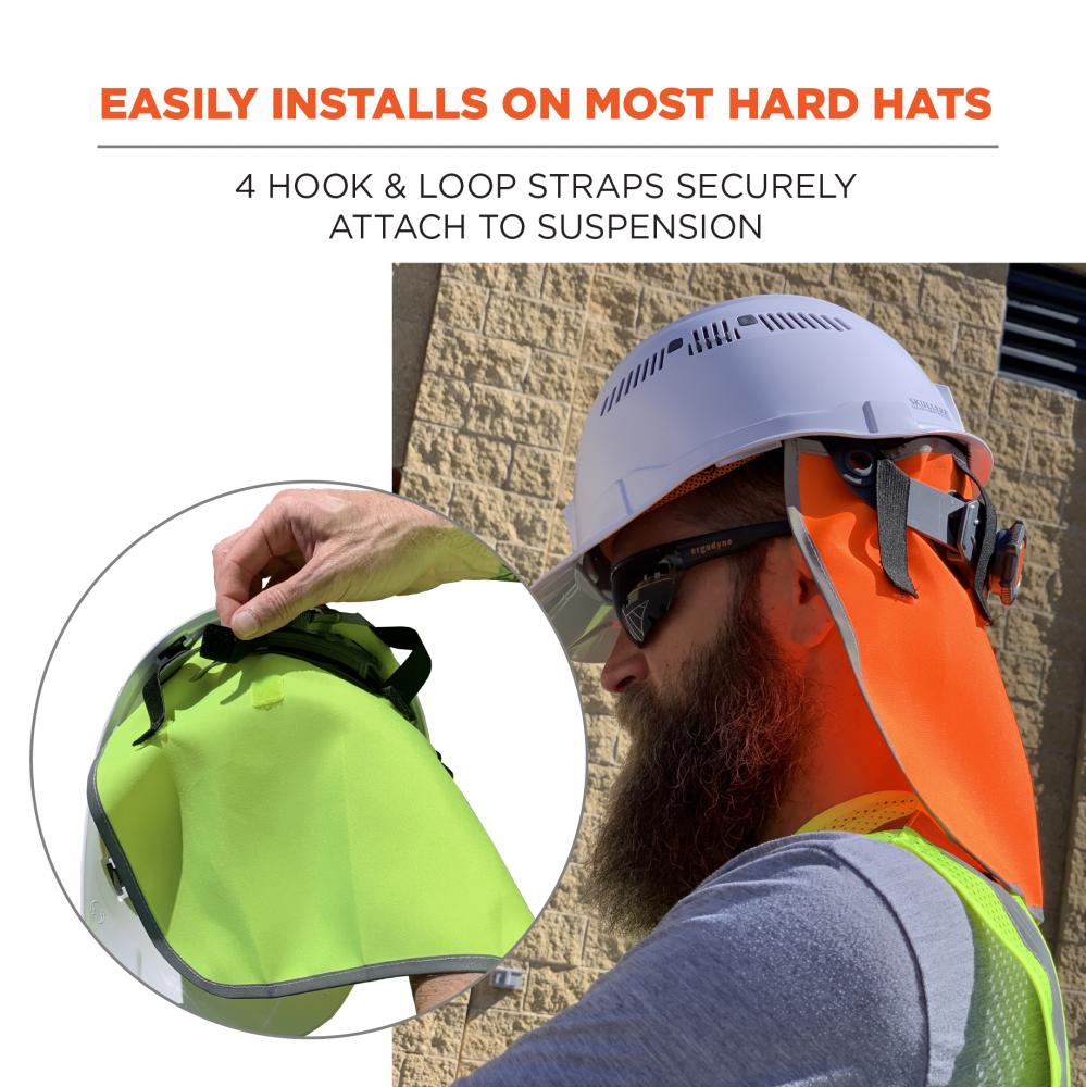 8006 Lime Hi-Vis Hard Hat Neck Shade : 29063