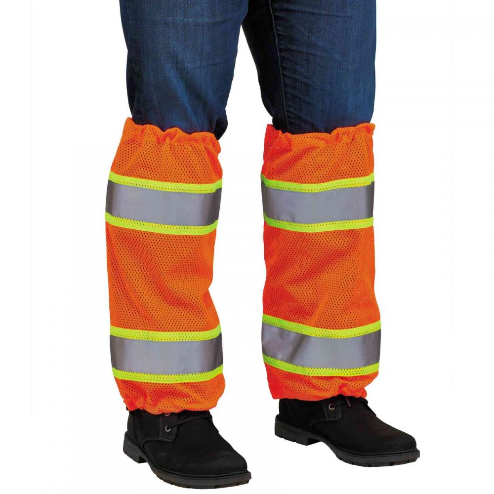 8009 Orange Class E Two-Tone Mesh Leg Gaiters