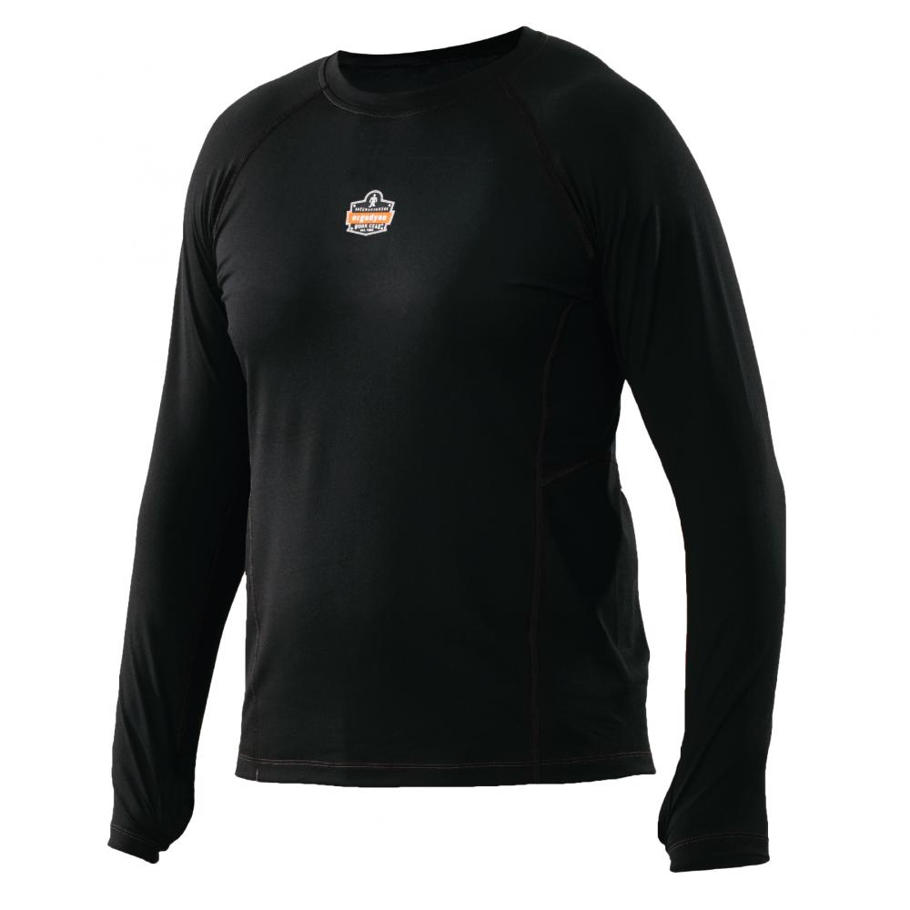 6435 3XL Black Midweight Long Sleeve Base Layer Shirt - 240g