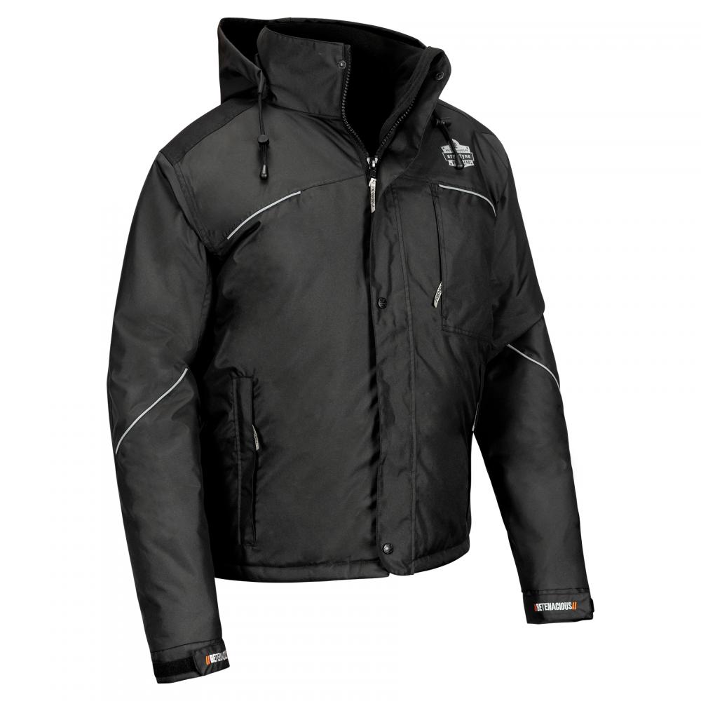 6467 4XL Black Winter Work Jacket - 300D Polyester Shell