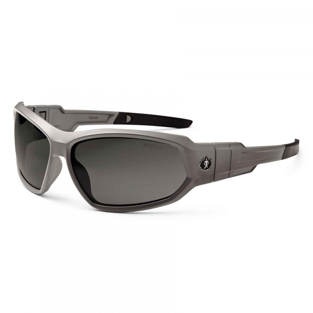 LOKI-PZ Matte Gray Frame Smoke Lens Convertible Safety Spoggles with Strap