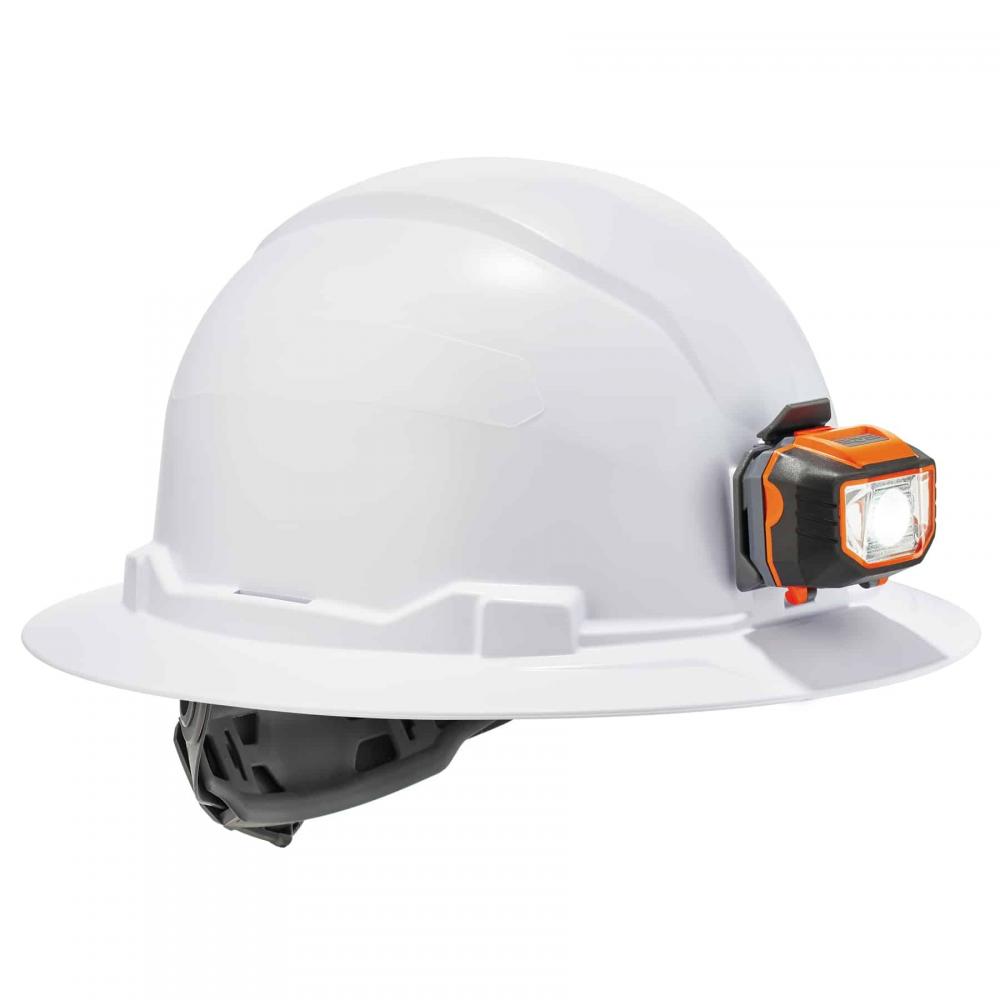 8971LED White Hard Hat Full Brim LED Light Type 1, Class E
