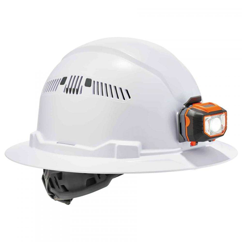 8973LED White Hard Hat Full Brim LED Light Type 1 Class C
