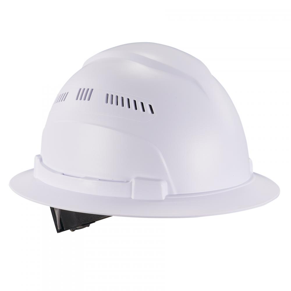 8968 White Lightweight Full Brim Hard Hat Vented Class C