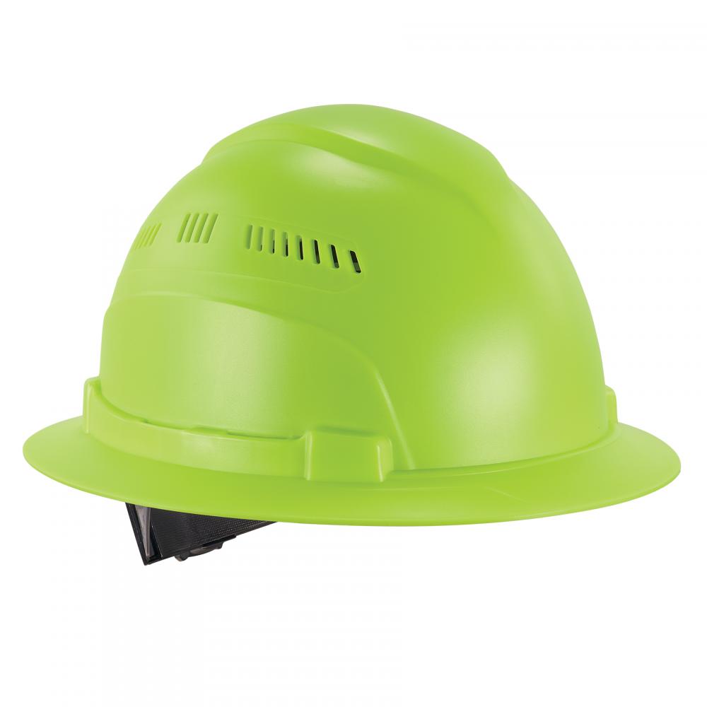 8968 Lime Lightweight Full Brim Hard Hat Vented Class C