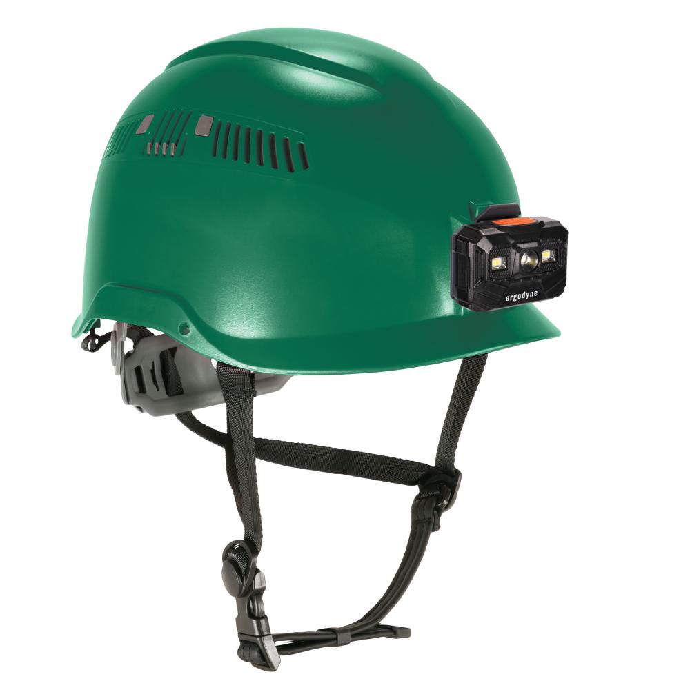 8977LED Green Safety Helmet LED Light Vented Type 2 Class C