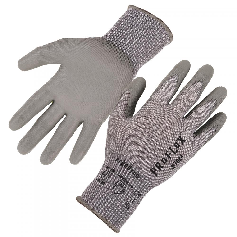 7024 1-pair XS Gray ANSI A2 PU Coated CR Gloves
