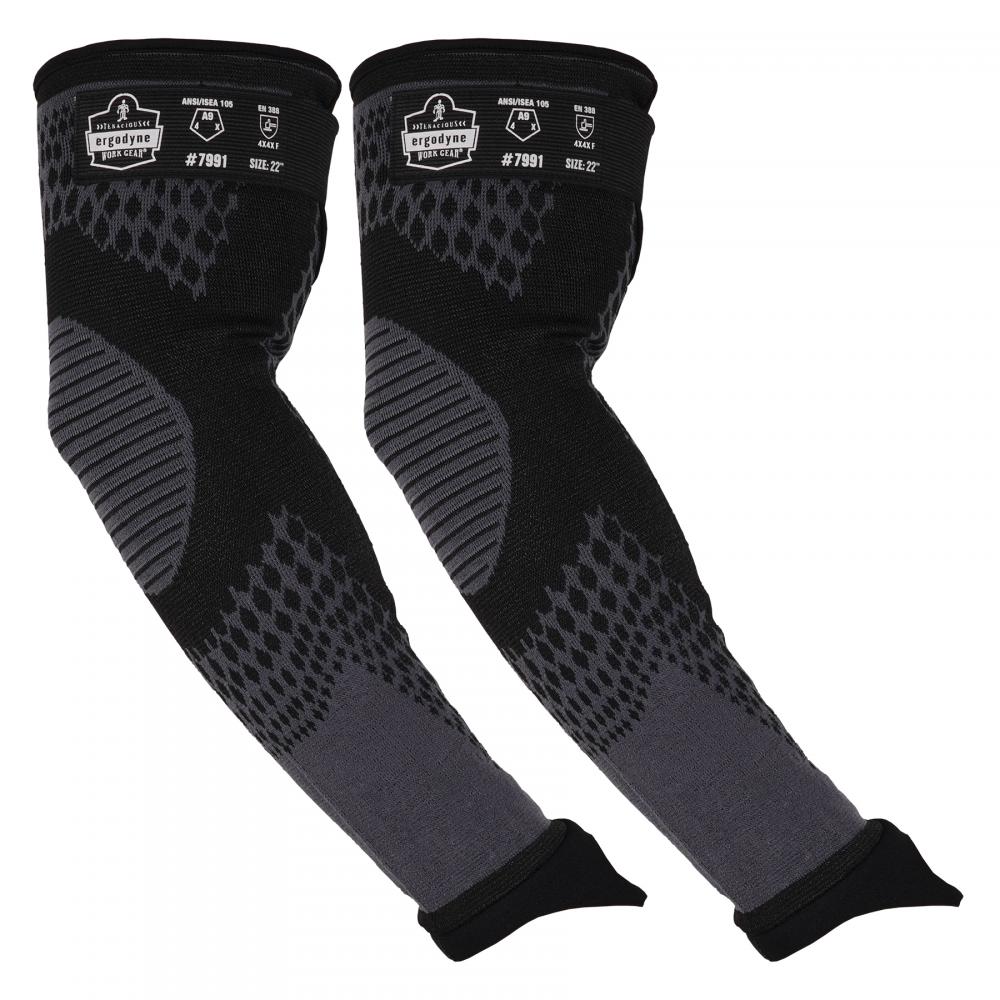 7991 1-pair 22 in Black CR Protective Arm Sleeves A9