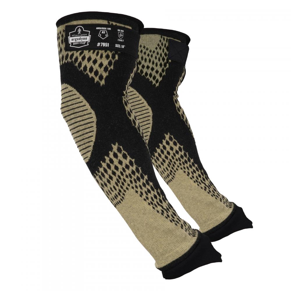 7951 1-pair 18 in Yellow CR Protective Arm Sleeves - A5 Heat Resistant