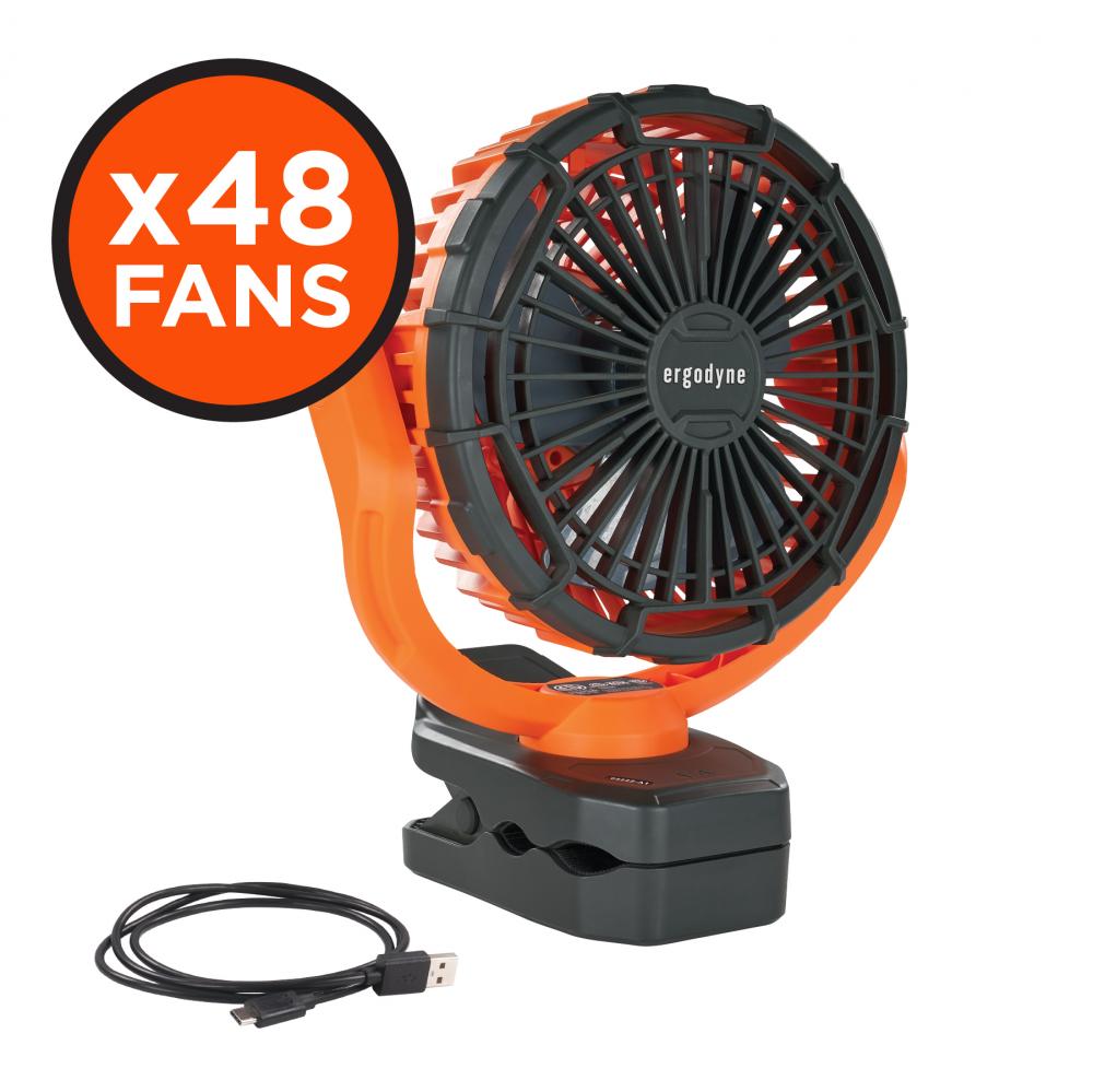 6090 Pallet of 48 Orange Rechargeable Portable Jobsite Fan