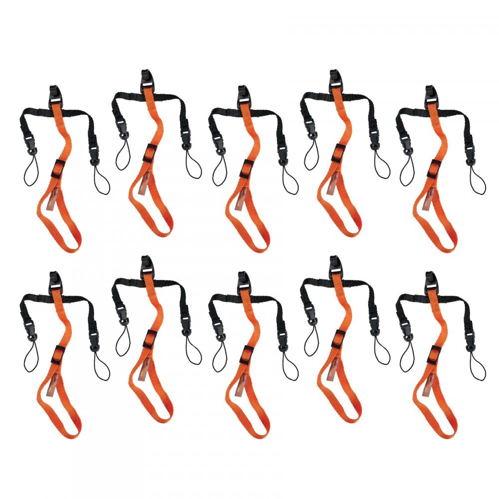 3140 10-pack Orange and Black Barcode Scanner Tether