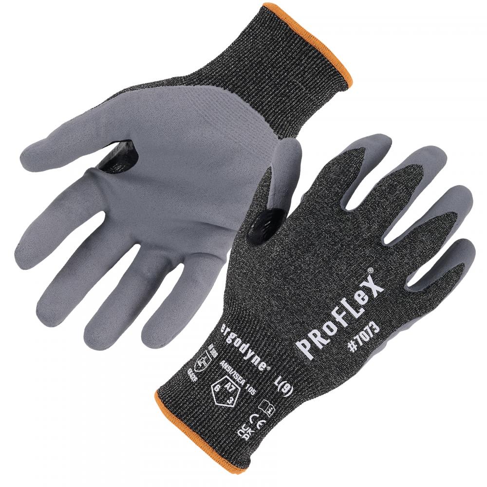 7073 1-pair 2XL Gray CR Gloves - Nitrile Coated A7 21g