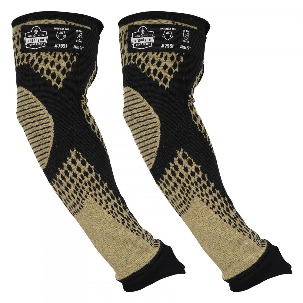 7951 1-pair 22 in Yellow CR Protective Arm Sleeves - A5 Heat Resistant