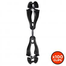 Ergodyne 19512-BULK - 3420 100-pack Black Swivel Glove Clip Holder with Dual Clips