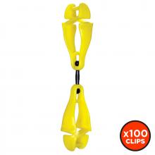Ergodyne 19519-BULK - 3420 100-pack Lime Swivel Glove Clip Holder with Dual Clips