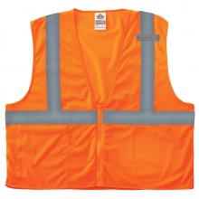 Ergodyne 21041 - 8210Z XS Orange Class 2 Economy Mesh Vest - Zipper