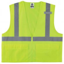 Ergodyne 21129 - 8220Z 4XL/5XL Lime Class 2 Standard Mesh Vest - Zipper