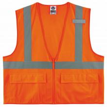 Ergodyne 21153 - 8225Z S/M Orange Class 2 Standard Solid Vest - Zipper