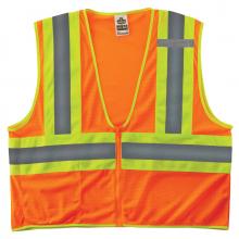 Ergodyne 21309 - 8229Z 4XL/5XL Orange Class 2 Economy Two-Tone Vest - Zipper