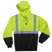 Ergodyne 21689 - 8293 5XL Lime Class 2 Hooded Sweatshirt Black Bottom
