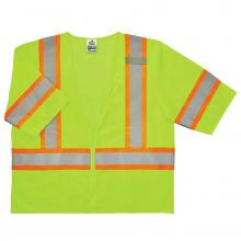 Ergodyne 22189 - 8330Z 4XL/5XL Lime Class 3 Two-Tone Vest - Zipper