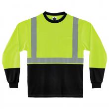 Ergodyne 22709 - 8291BK 5XL Lime Class 2 Hi-Vis Long Sleeve Shirt Black Bottom