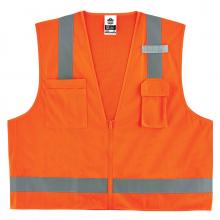 Ergodyne 24011 - 8249Z XS Orange Class 2 Economy Surveyors Vest - Zipper