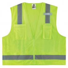 Ergodyne 24029 - 8249Z 4XL/5XL Lime Class 2 Economy Surveyors Vest - Zipper
