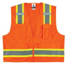 Ergodyne 24063 - 8248Z S/M Orange Class 2 Two-Tone Surveyors Vest