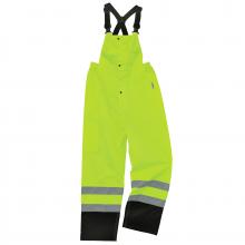 Ergodyne 25019 - 8918BK 5XL Lime Class E Hi-Vis Rain Bibs Black Bottom