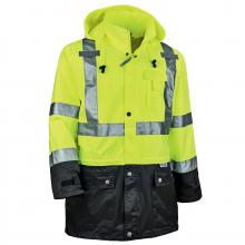 Ergodyne 25329 - 8365BK 5XL Lime Class 3 Hi-Vis Rain Jacket Black Bottom
