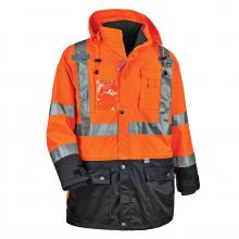 Ergodyne 25559 - 8388 5XL Orange 4-in-1 Hi-Vis Winter Jacket Parka Black Bottom
