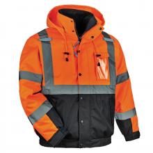 Ergodyne 25582 - 8381 S Orange 4-in-1 Hi-Vis Winter Bomber Jacket