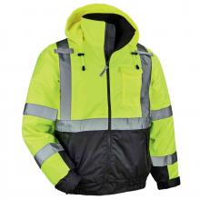Ergodyne 25629 - 8377 5XL Lime Hi-Vis Winter Bomber Jacket - Type R, Class 3