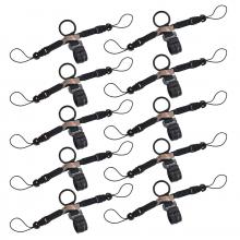 Ergodyne 19199 - 3141 10-pack Black Barcode Scanner Lanyard D-Ring and Clip