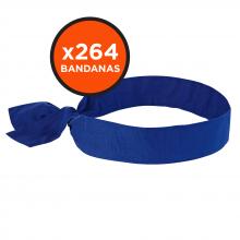Ergodyne 12334 - 6700 Case of 264 Blue Cooling Bandana Headband - Polymer - Tie
