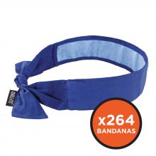 Ergodyne 12570 - 6700CT Case of 264 Blue Cooling Bandana Headband - PVA - Tie