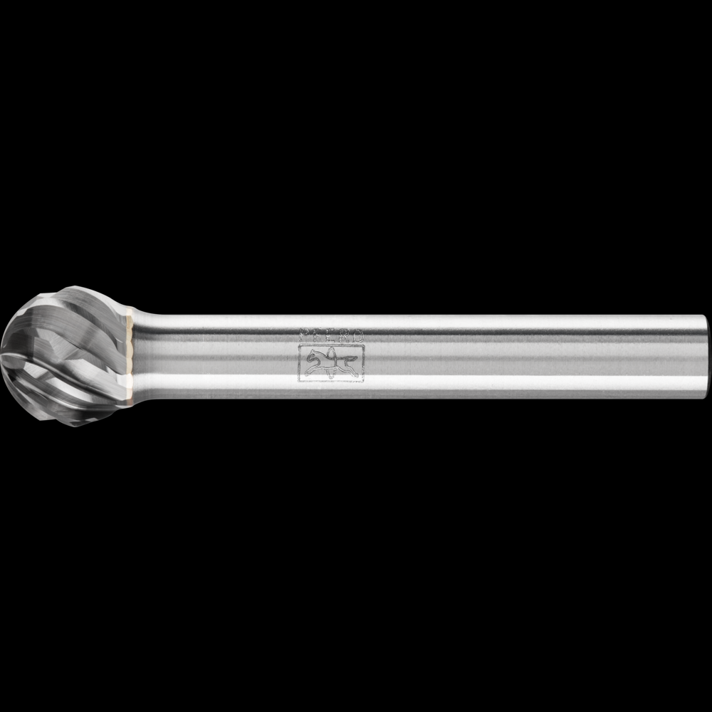 PFERD Carbide Bur SD-3 Ball Shape CAST Cut 3/8&#34; x 5/16&#34; x 1/4&#34; Shank