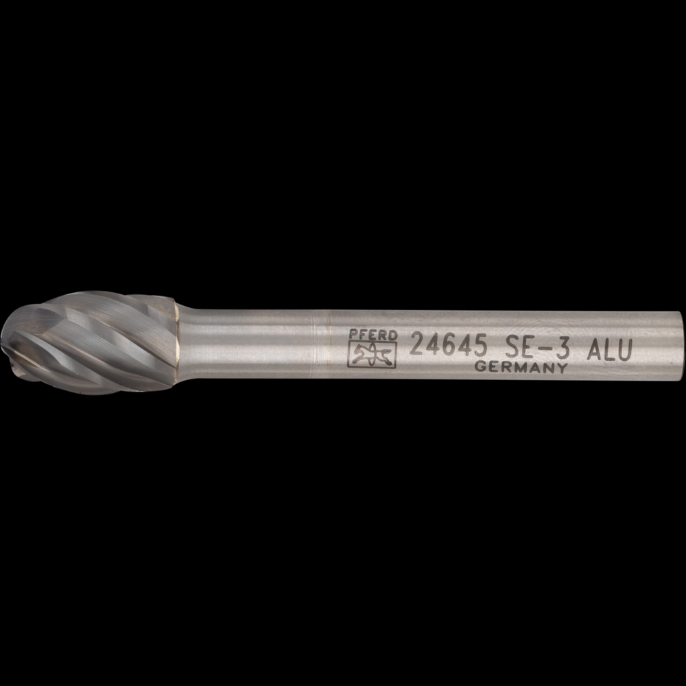 PFERD Carbide Bur SE-3 Oval Shape ALU Cut 3/8&#34; x 5/8&#34; x 1/4&#34; Shank