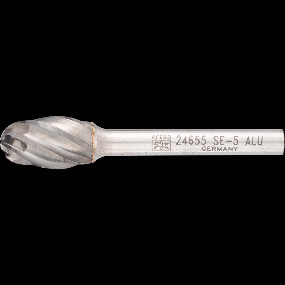 PFERD Carbide Bur SE-5 Oval Shape ALU Cut 1/2&#34; x 7/8&#34; x 1/4&#34; Shank