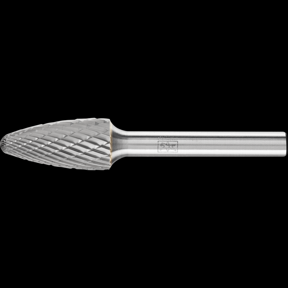 PFERD Carbide Bur SF-5 Tree Shape Double Cut 1/2&#34; x 1&#34; x 1/4&#34; Shank
