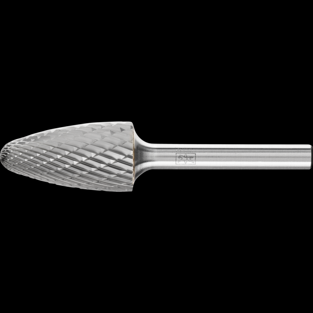 PFERD Carbide Bur SF-6 Tree Shape Double Cut 5/8&#34; x 1&#34; x 1/4&#34; Shank
