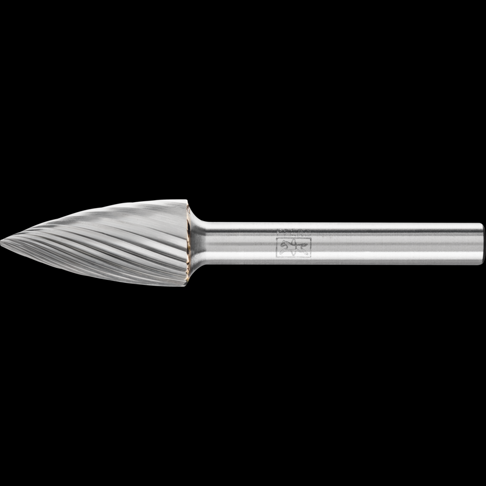 PFERD Carbide Bur SG-5 Pointed Tree Shape Single Cut 1/2&#34; x 1&#34; x 1/4&#34; Shank