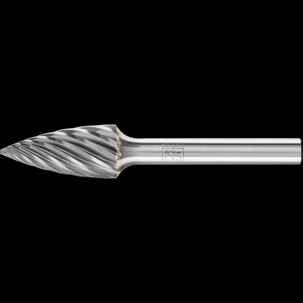 PFERD Carbide Bur SG-5 Pointed Tree Shape INOX Cut 1/2&#34; x 1&#34; x 1/4&#34; Shank