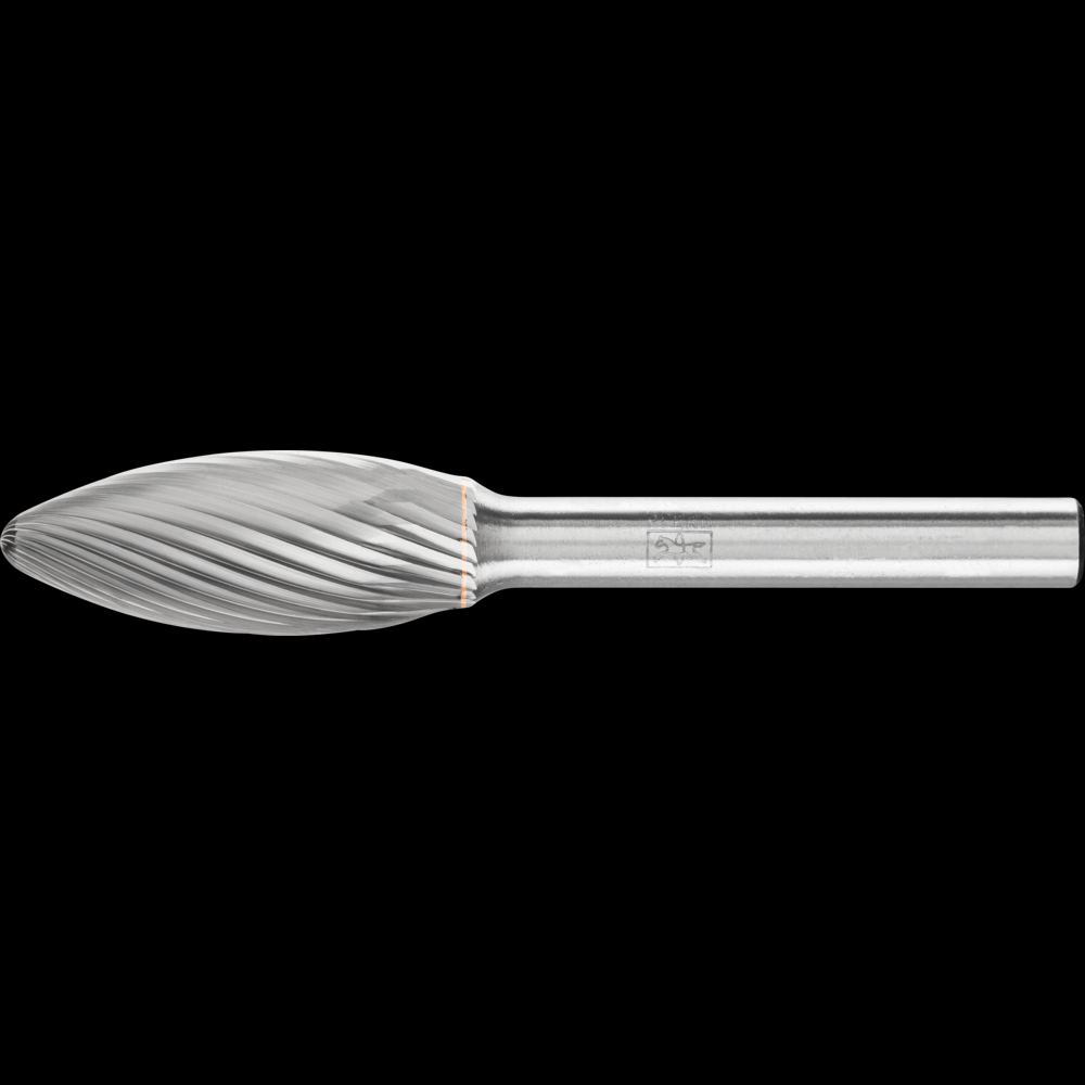 PFERD Carbide Bur SH-5 Flame Shape Single Cut 1/2&#34; x 1-1/4&#34; x 1/4&#34; Shank